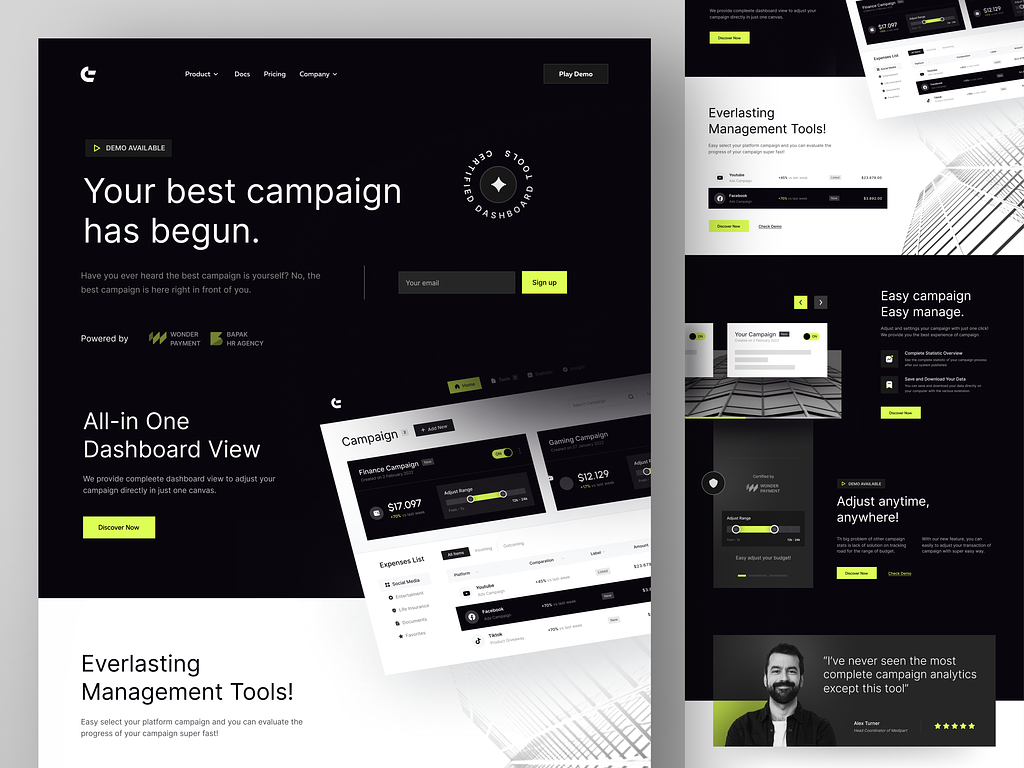 Campaign Manager Dashboard Landing Page