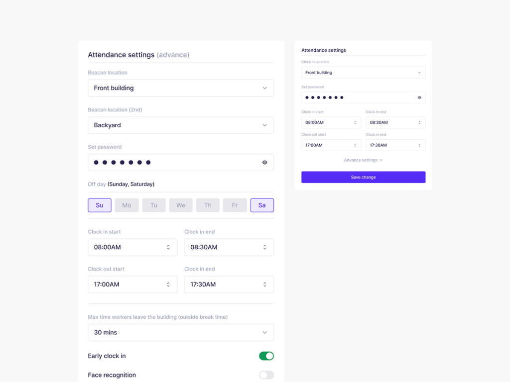 Attendance App - Small components