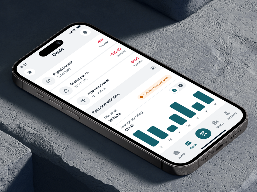 Finster Card Page AI Feature Mobile App Fintech Banking
