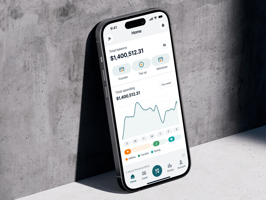 Finster: Home Page AI Feature Mobile App Fintech Banking